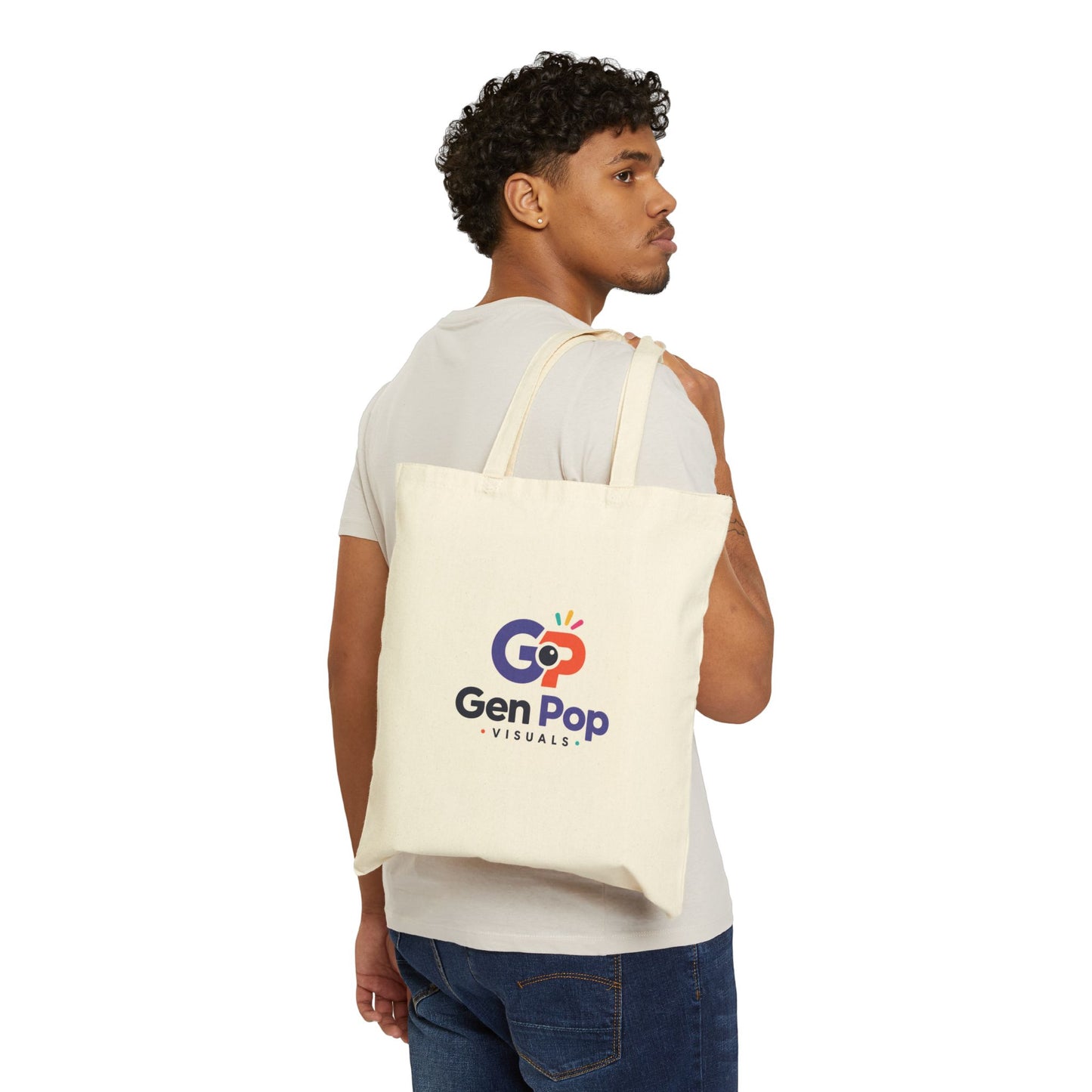 Dual Graphic Cotton Canvas Tote Bag