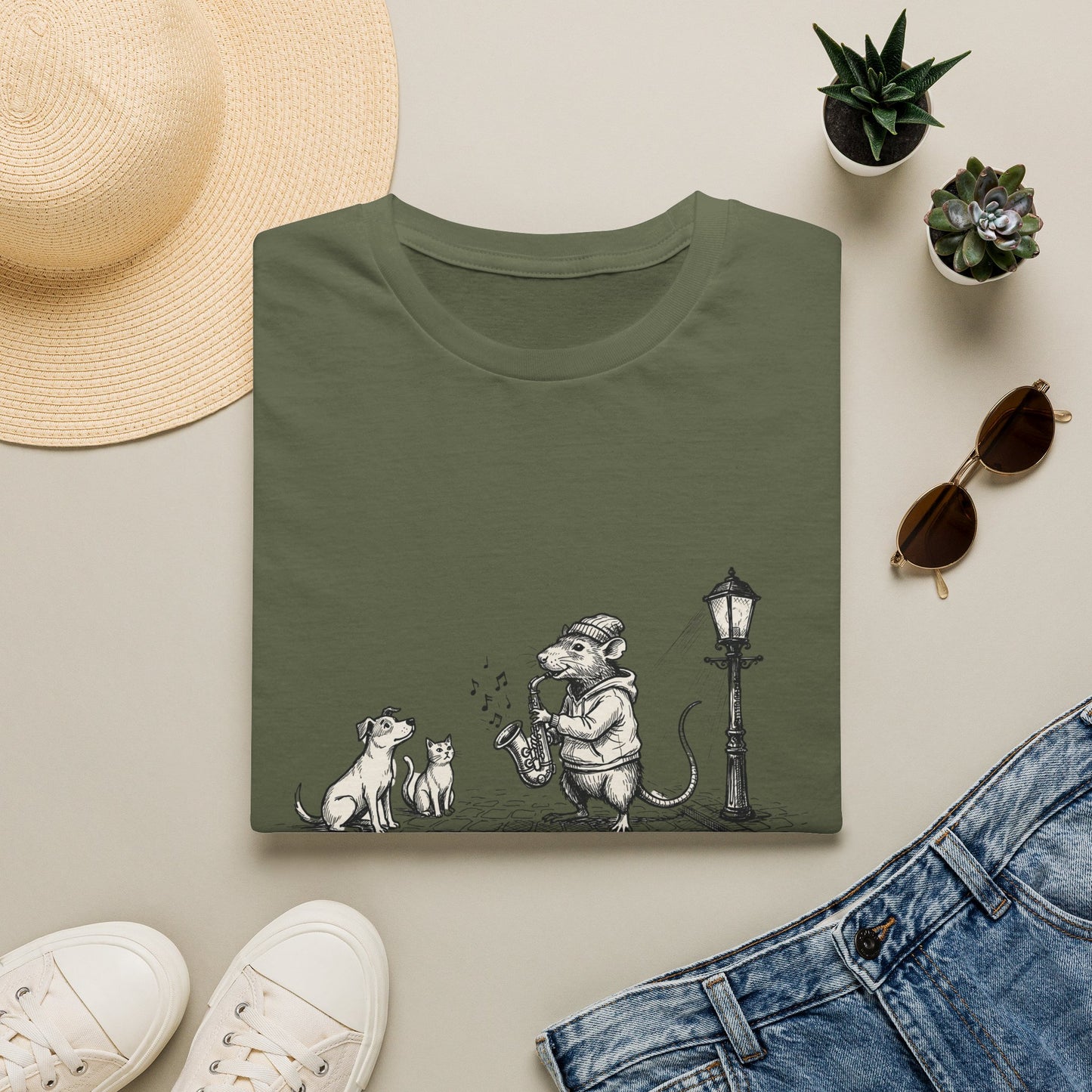 Musical rat Unisex Softstyle T-Shirt