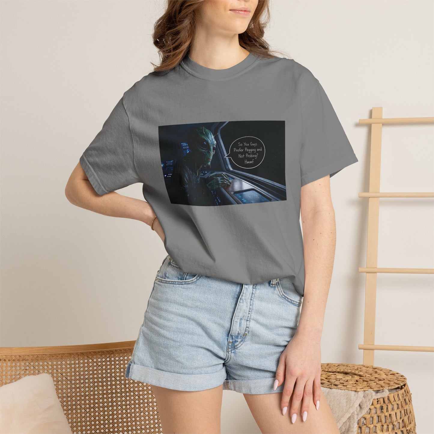 Alien Probing Unisex Garment-Dyed T-shirt
