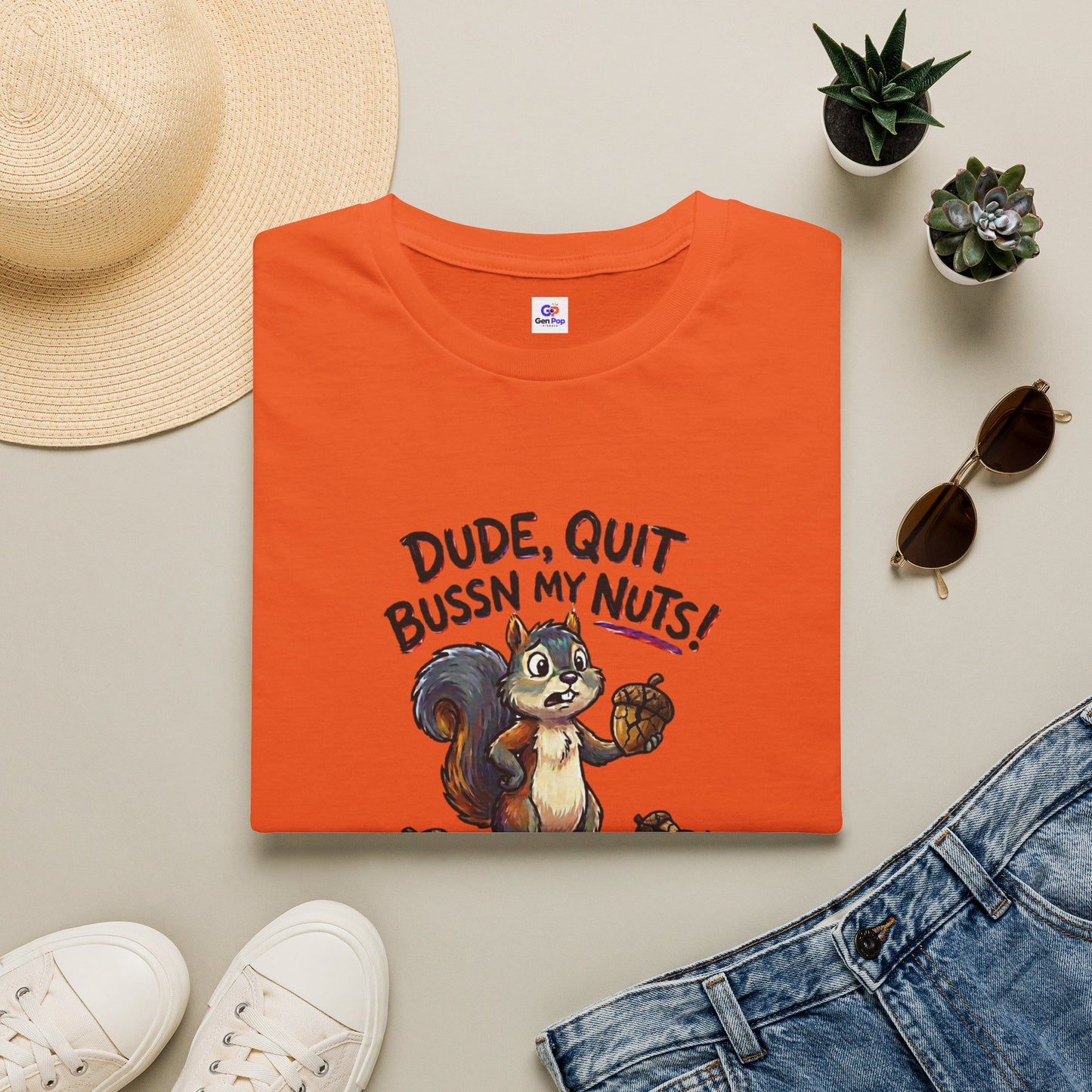 Dude Quit Bussn My Nuts Funny Adult Humor Softstyle Tee — Gag Gift for Him or Her