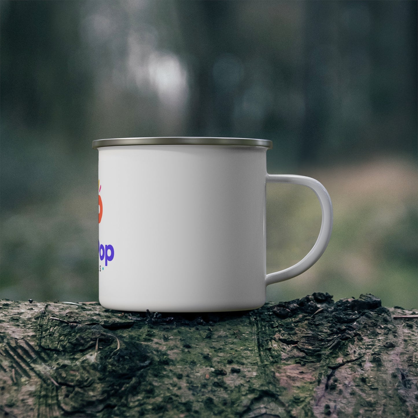 Gen Pop Visuals Enamel Camping Mug — Unique Outdoor Gift