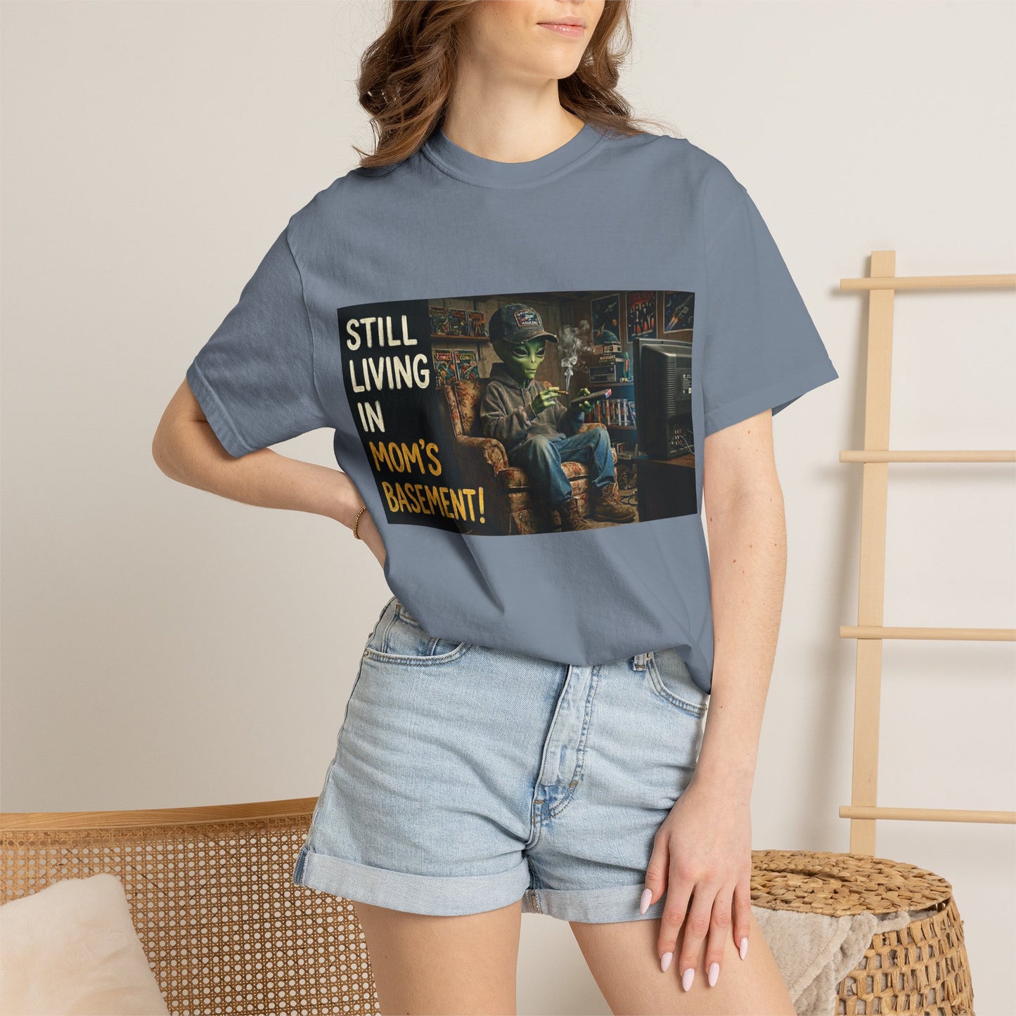 Still living in mom's basement Unisex Garment-Dyed T-shirt