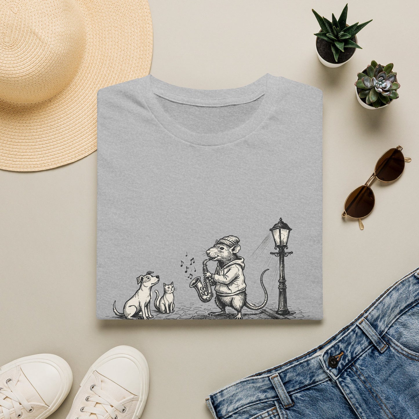 Musical rat Unisex Softstyle T-Shirt