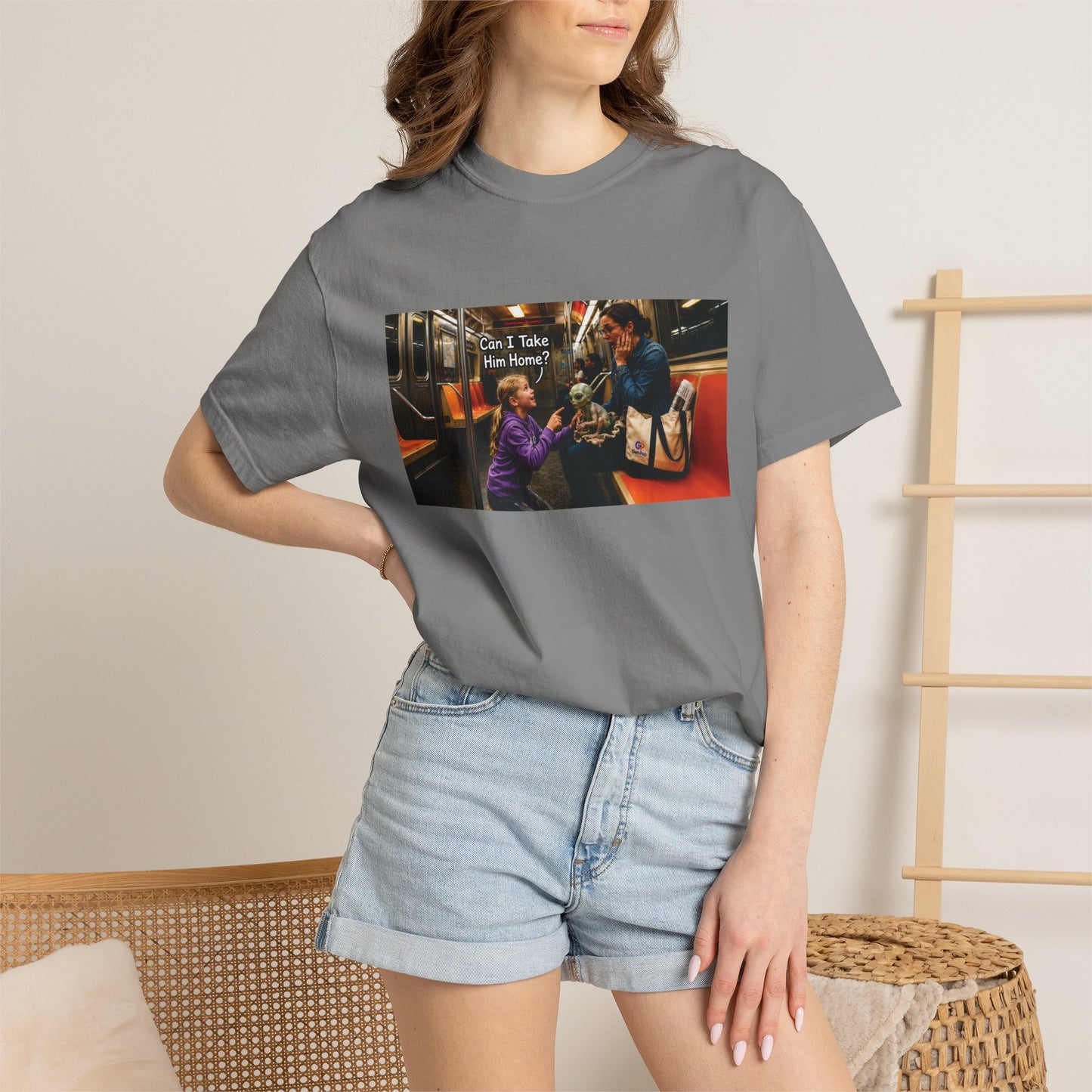 Can I Take Him Home? Funny Garment-Dyed T-Shirt — Cute Gift for Him or Her