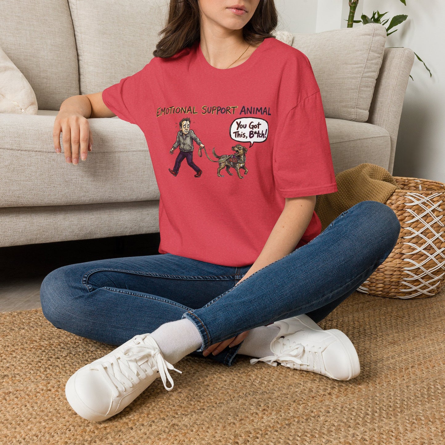 Emotional support animal Unisex Softstyle T-Shirt