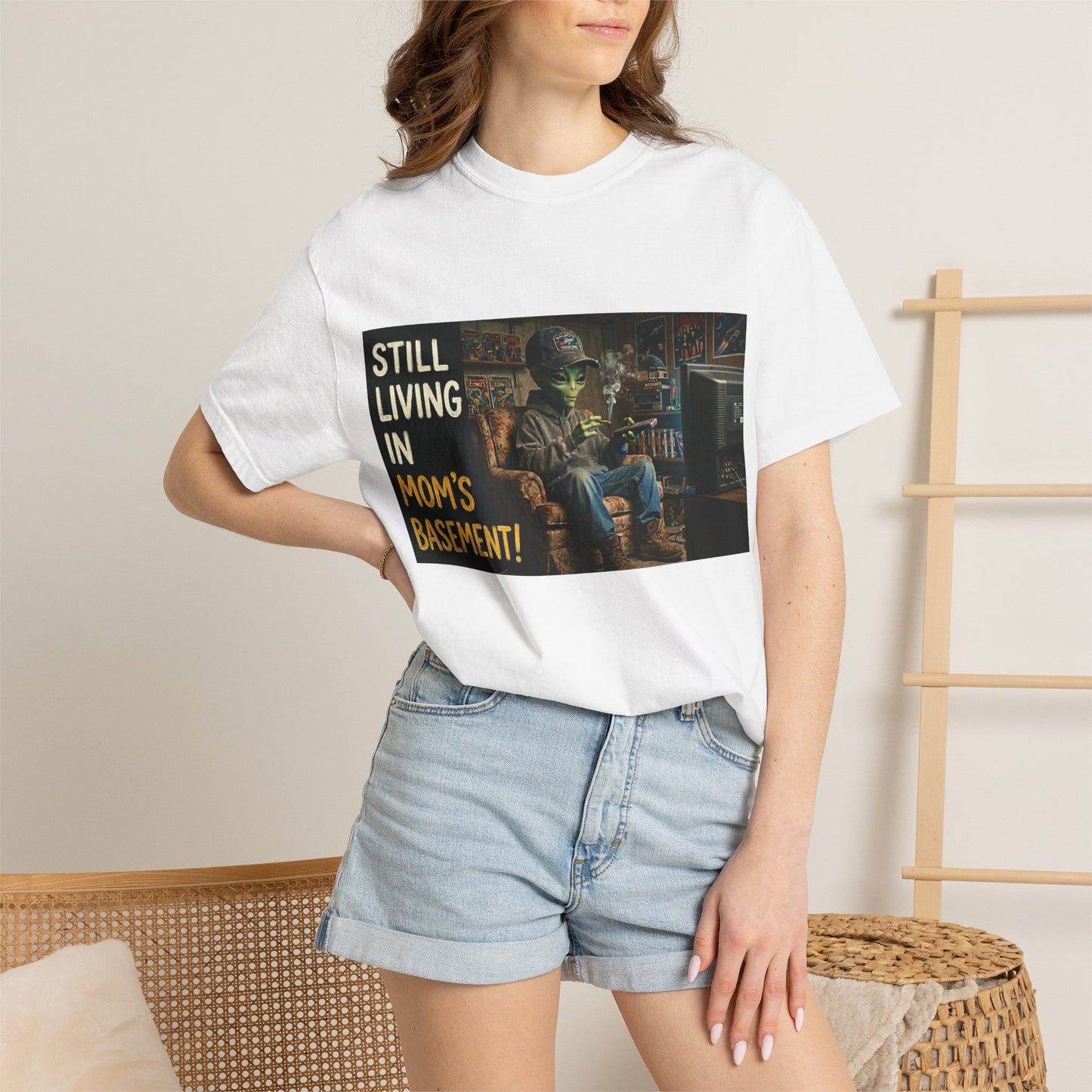 Still living in mom's basement Unisex Garment-Dyed T-shirt