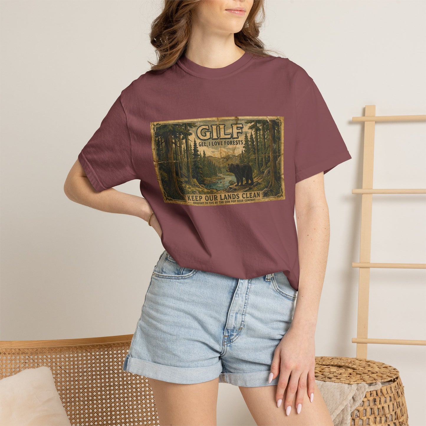 GILF Bear Funny Adult Humor Garment-Dyed Tee — Gag Gift for Him or Her