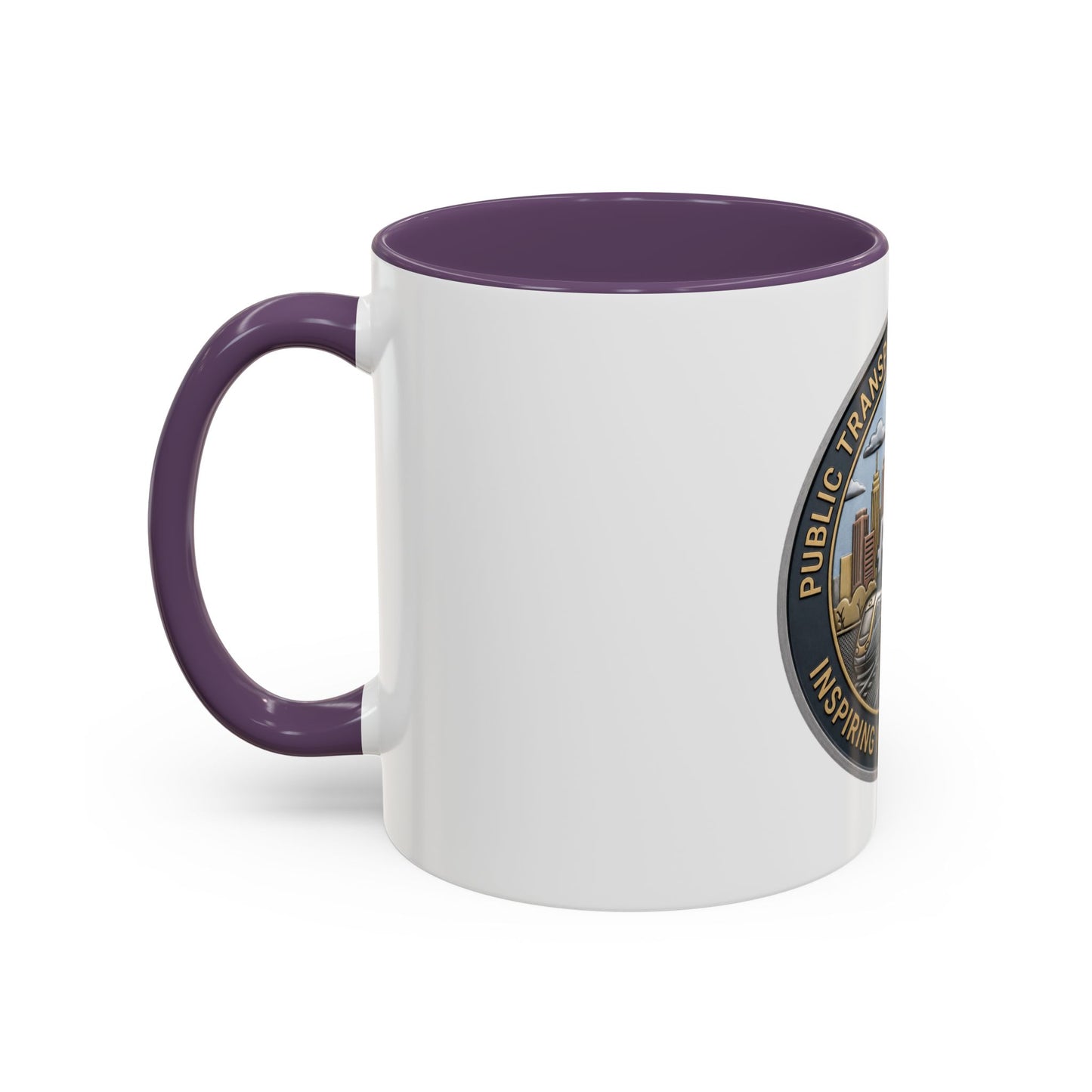 PTA Logo Accent Coffee Mug — Fun Gift for Transit Buffs