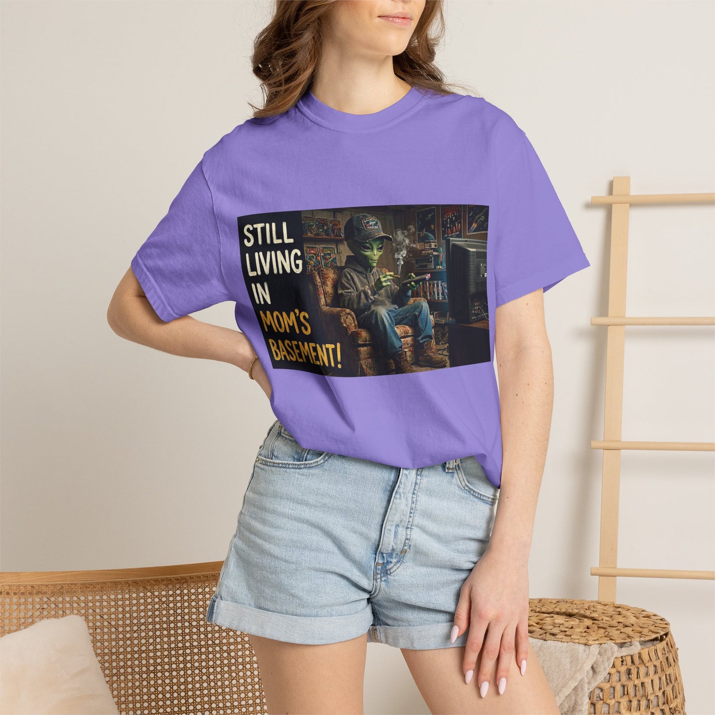 Still living in mom's basement Unisex Garment-Dyed T-shirt