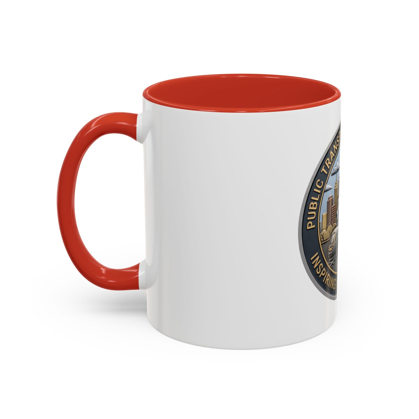 PTA Logo Accent Coffee Mug — Fun Gift for Transit Buffs