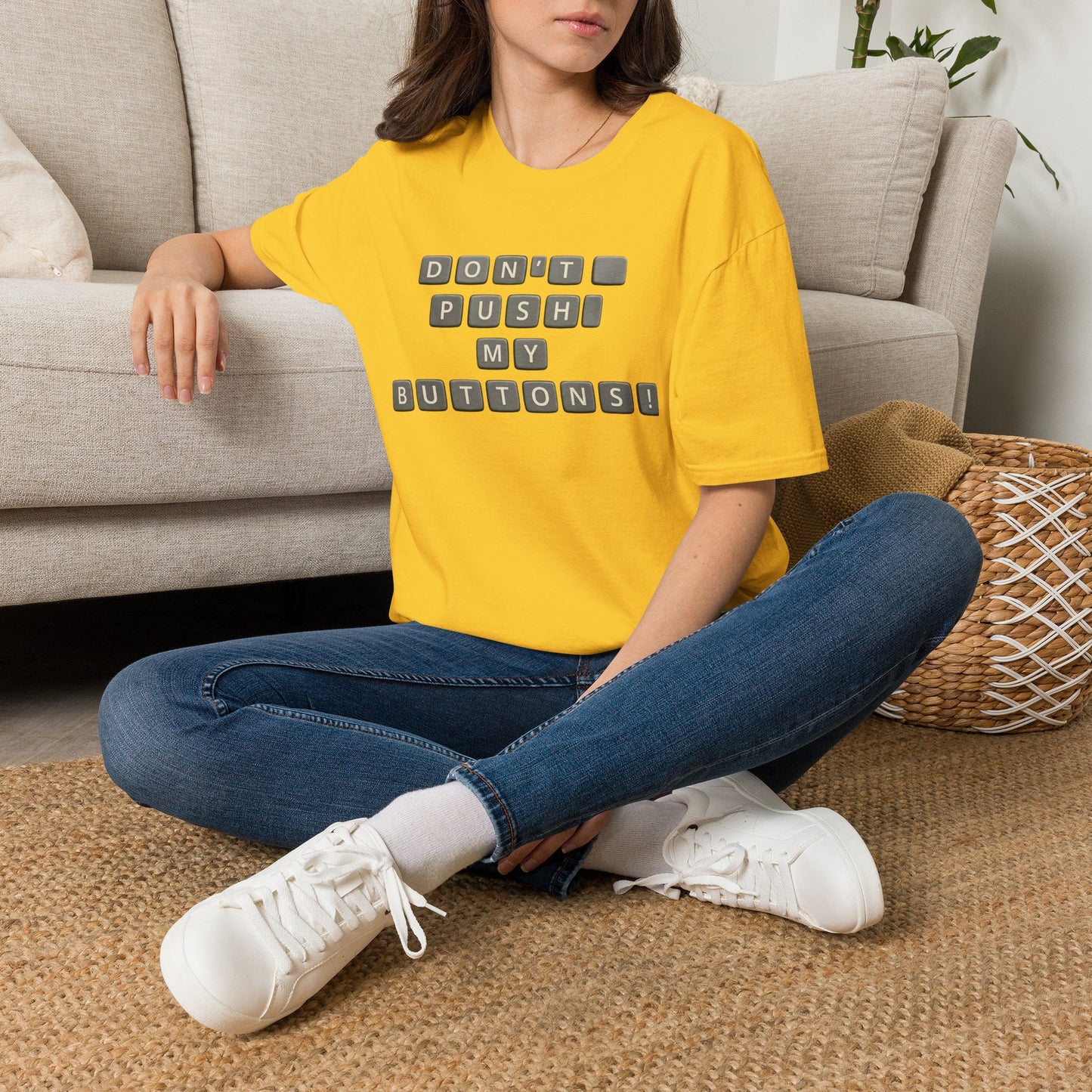 Don't Push My Buttons Funny Softstyle Tee — Relatable Gift Idea