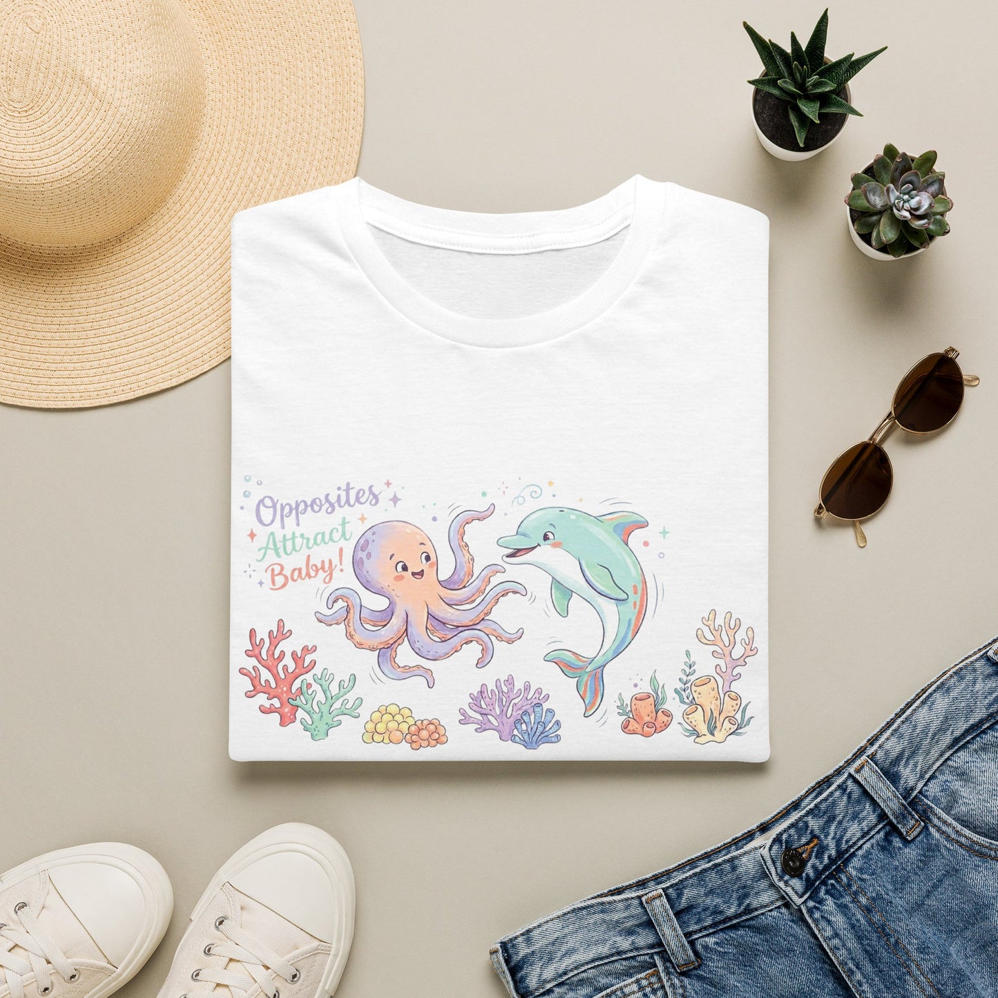 Opposites attract Unisex Softstyle T-Shirt