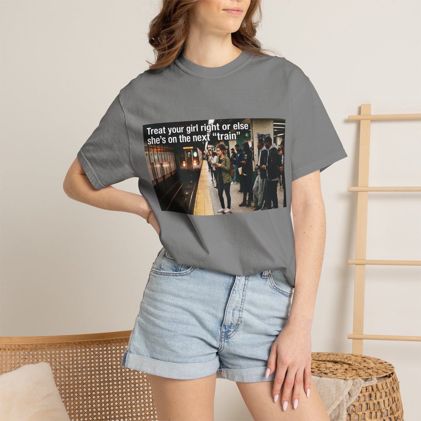 Treat your girl right or else Unisex Garment-Dyed T-shirt
