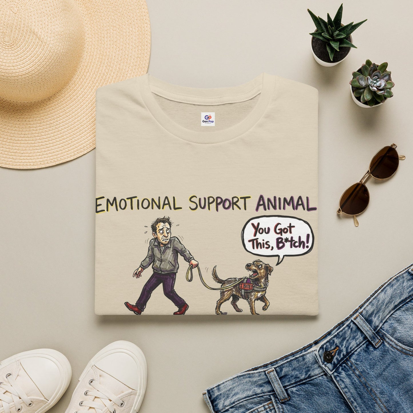 Emotional support animal Unisex Softstyle T-Shirt