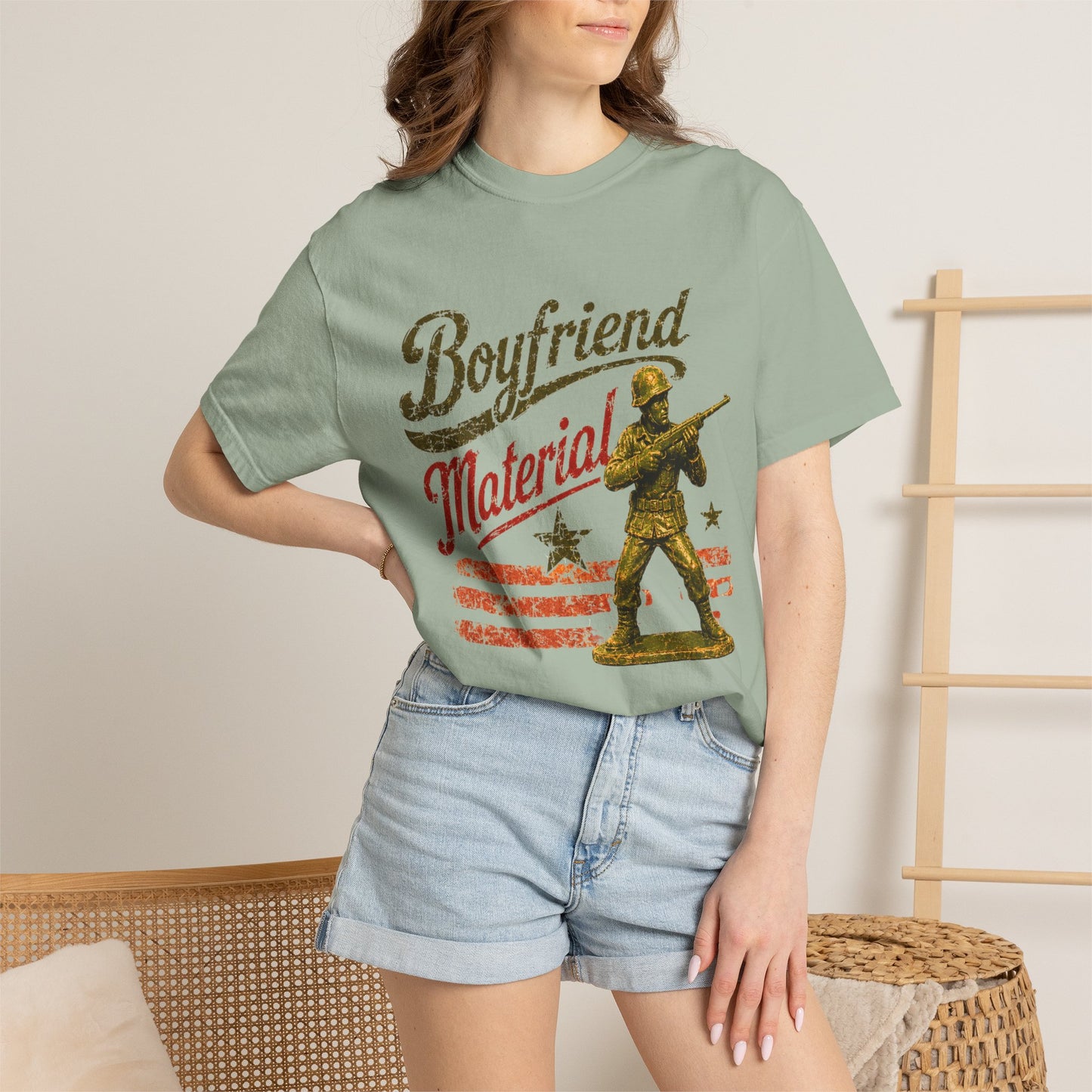 Boyfriend Material Funny Garment-Dyed Tee — Funny Gift for Him