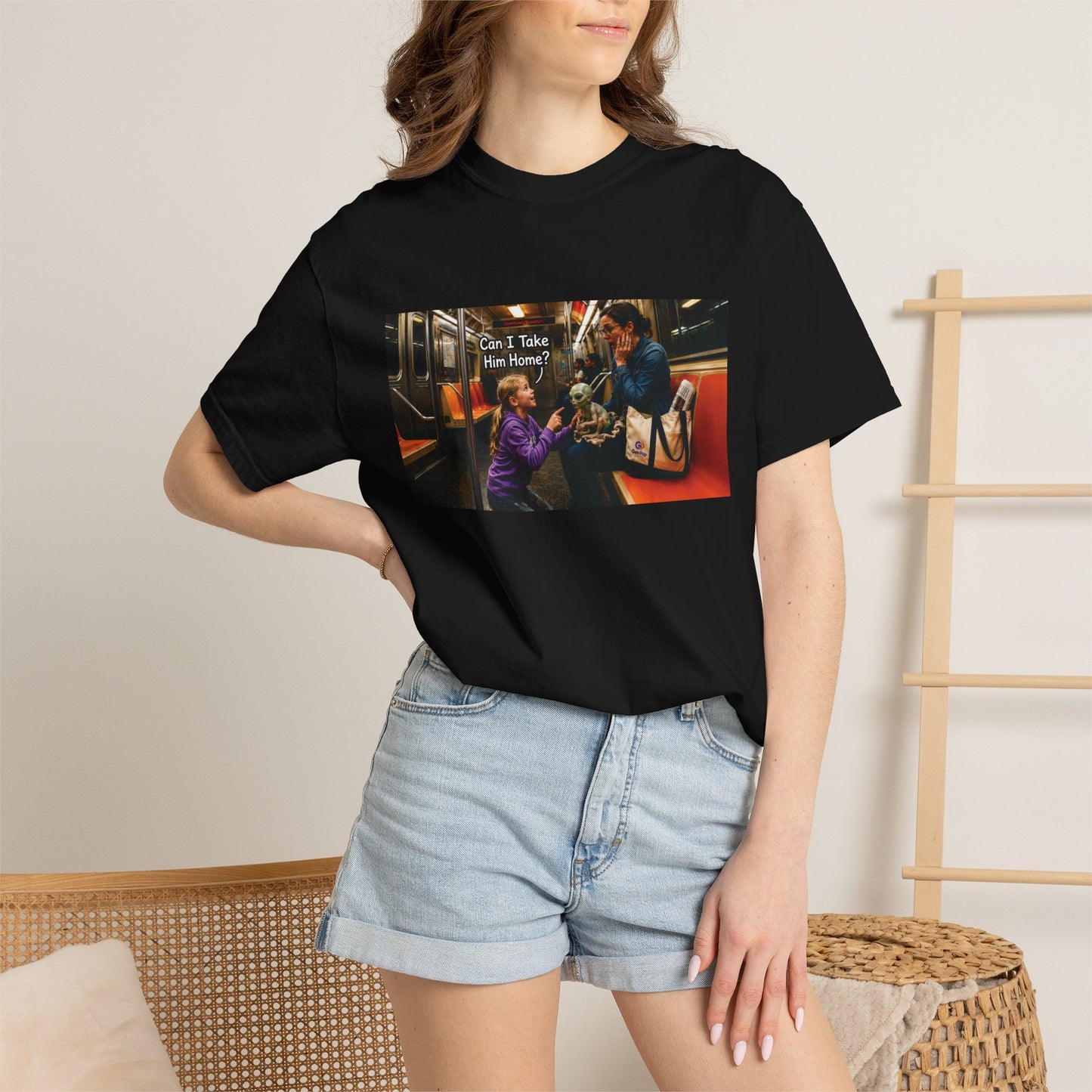 Can I Take Him Home? Funny Garment-Dyed T-Shirt — Cute Gift for Him or Her