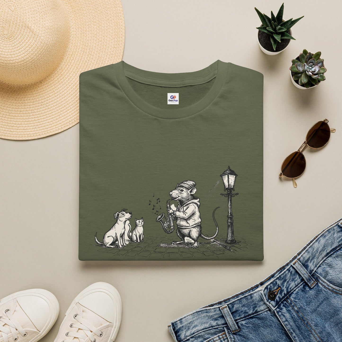 Musical Rat Funny Graphic Softstyle Tee — Unique City Inspired Gift