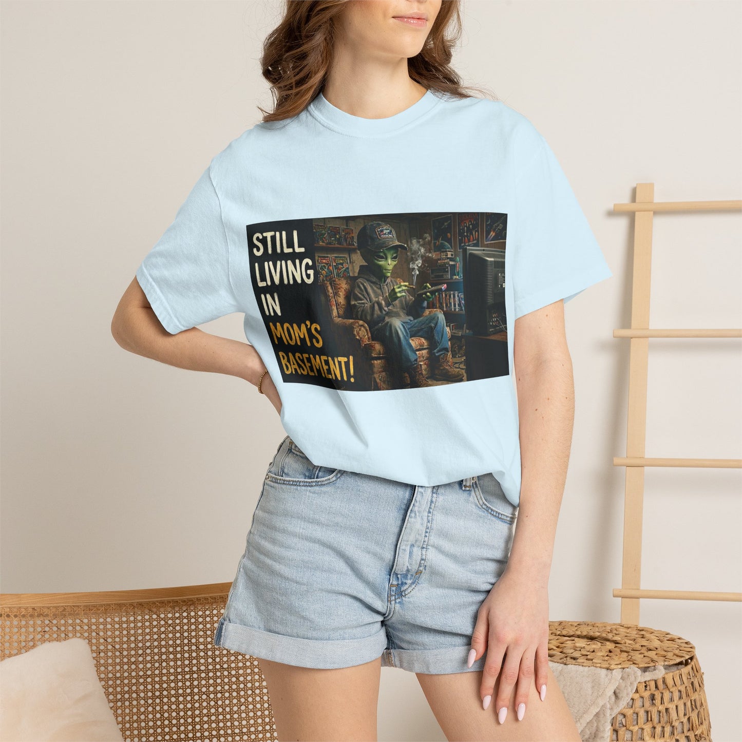 Still living in mom's basement Unisex Garment-Dyed T-shirt