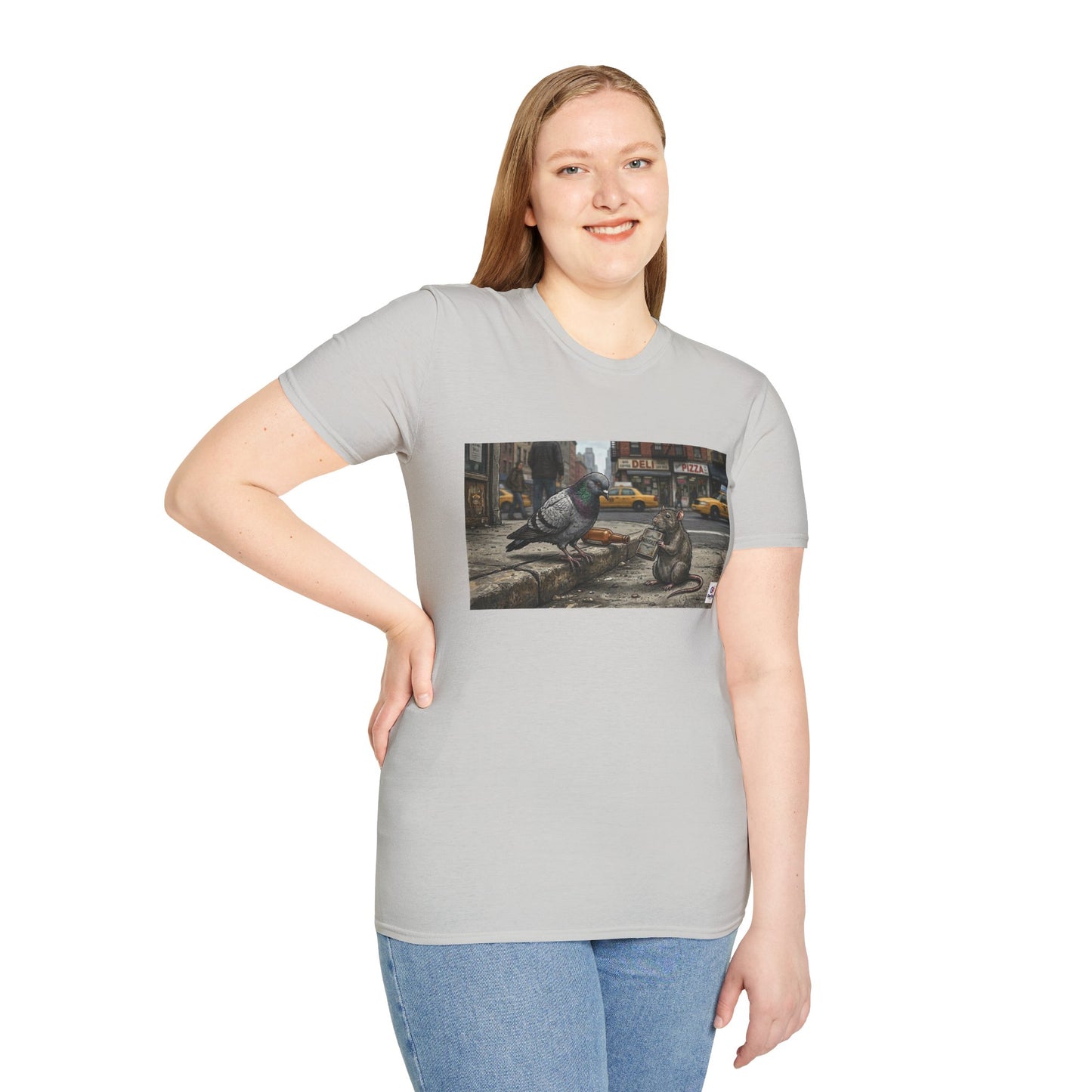 Pigeon & Rat Buddy Unisex Softstyle T-Shirt