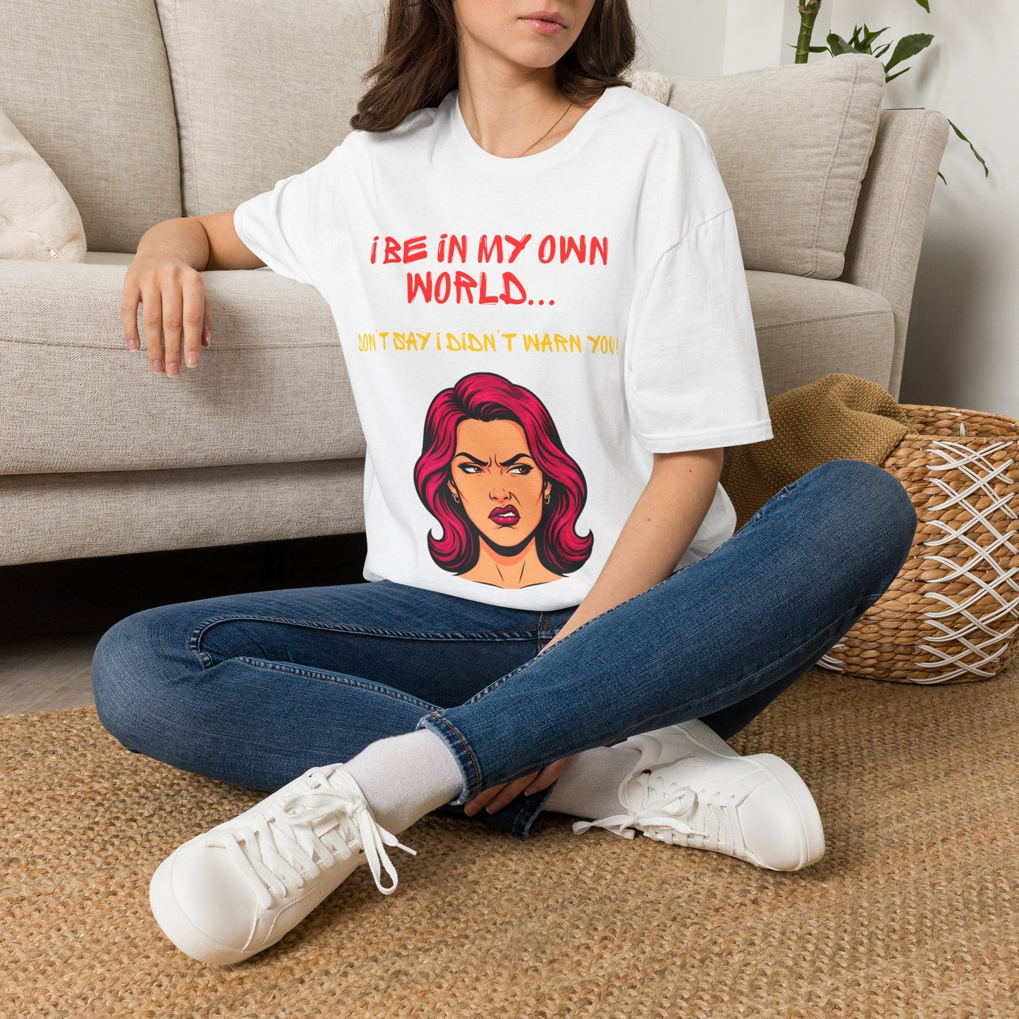 I be in my own world...don't say I didn't warn you! Unisex Softstyle T-Shirt