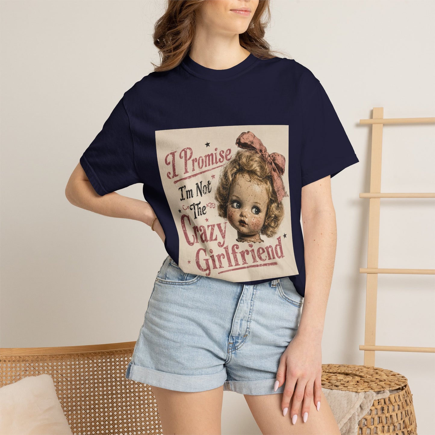 Crazy Girlfriend Funny Garment-Dyed T-Shirt — Funny Gift for Her