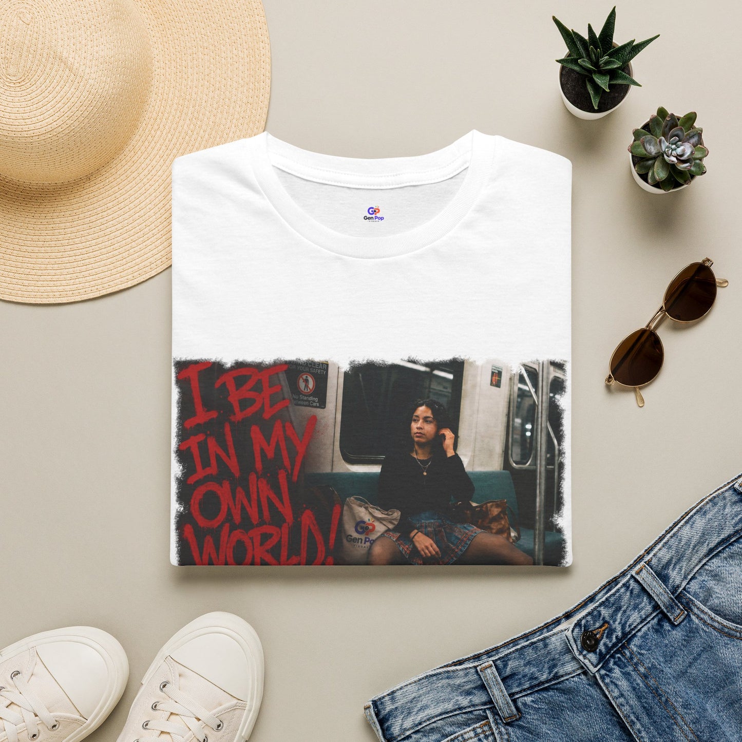 I be in my own world Unisex Softstyle T-Shirt