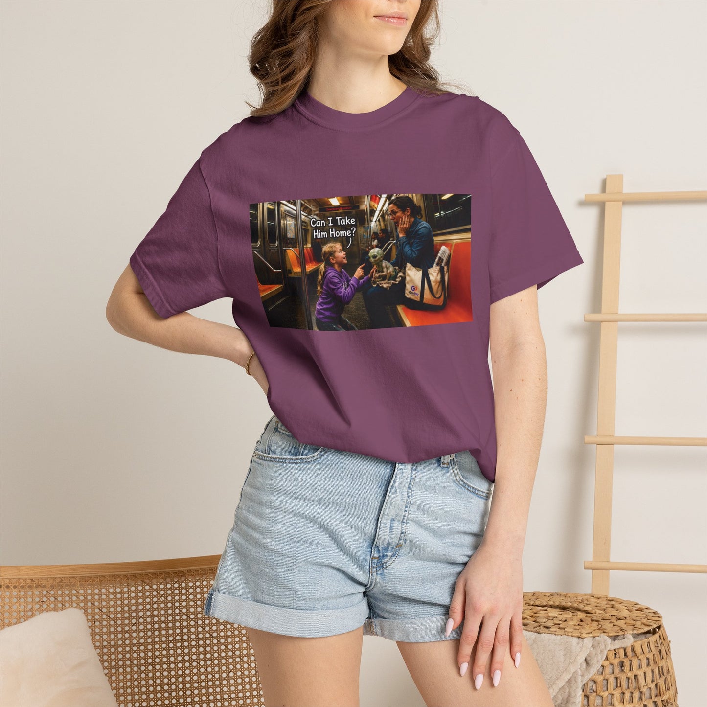 Can I Take Him Home? Funny Garment-Dyed T-Shirt — Cute Gift for Him or Her