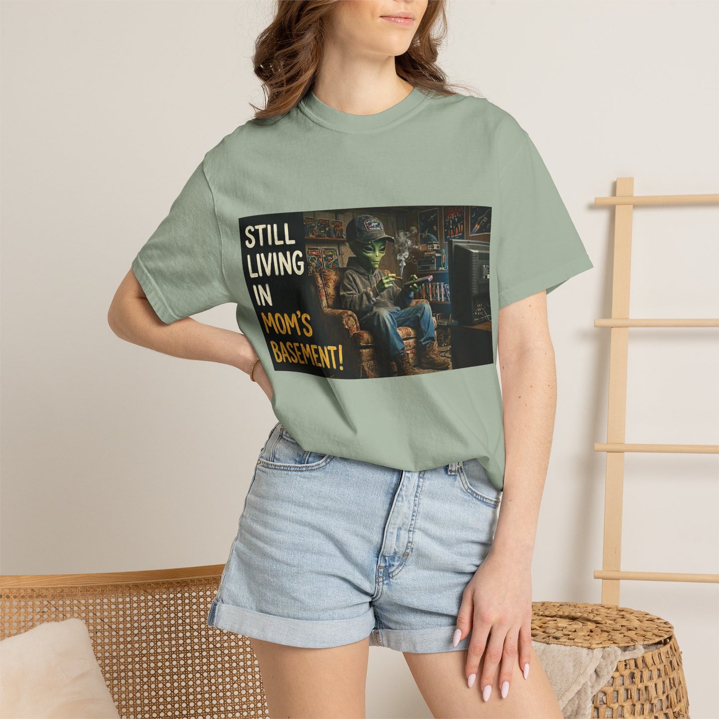 Still living in mom's basement Unisex Garment-Dyed T-shirt