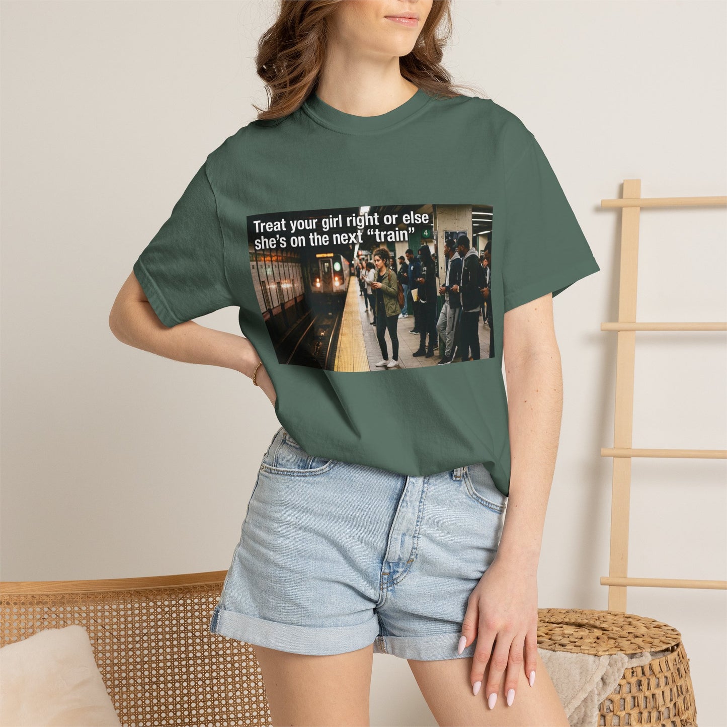 Treat your girl right or else Unisex Garment-Dyed T-shirt