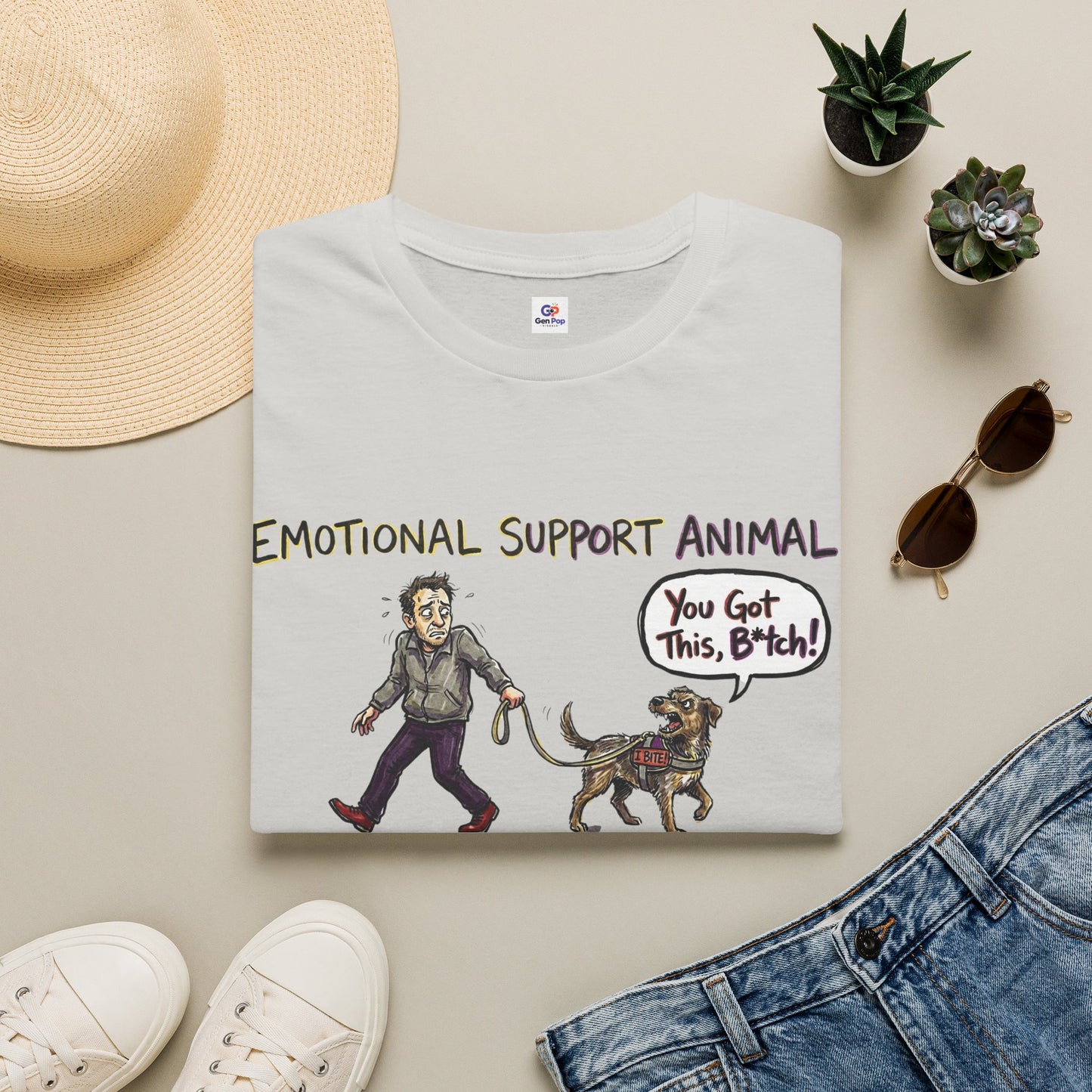 Emotional support animal Unisex Softstyle T-Shirt