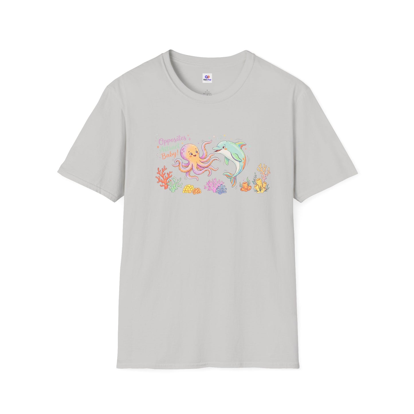 Opposites Attract Funny Softstyle Tee — Cute Gift for Couples, BFFs